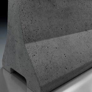 Street Element Barrier Concrete-200cm 3D