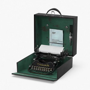 3d vintage corona portable typewriter