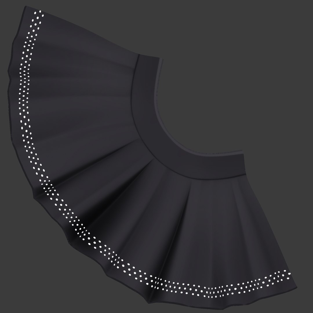 Tiny Holes Bottom Black High Waist Mini Ruffled Skirt Model ...