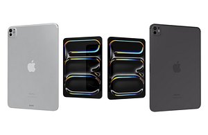 3D model Apple iPad Pro 11 Space Black And Silver Low Poly