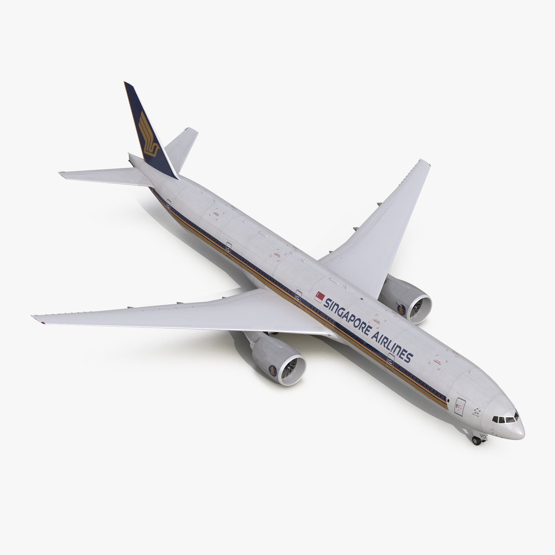 Boeing 777-300ER Singapore Airlines 3D Model preview