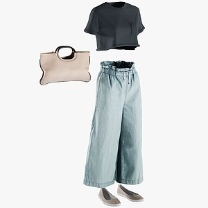 3D realistic women s pants model