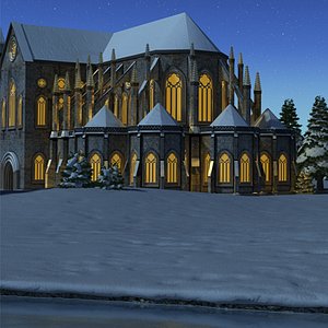 3d model gothic cathedral