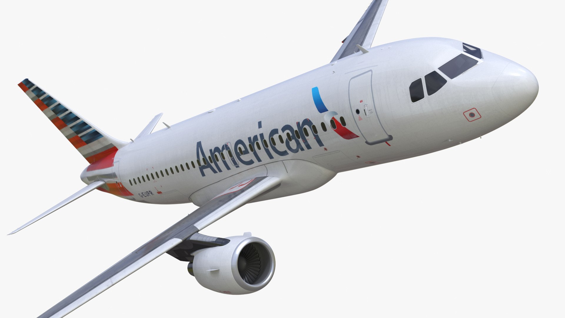 Airbus A320 American Airlines 3D model preview