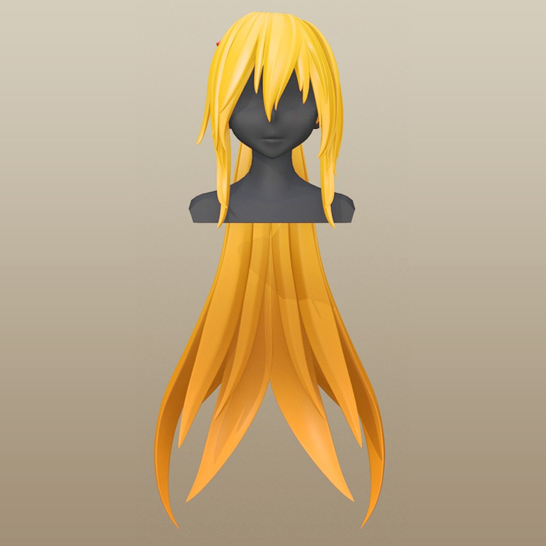 3D girl hair anime - TurboSquid 1464441