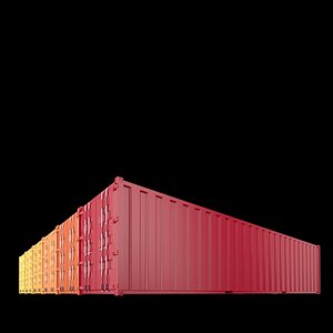 40ft containers 2 3d model