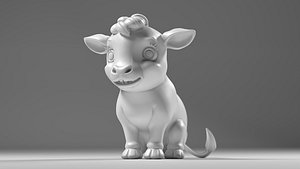 3D Cartoon Cow 01 Stl model
