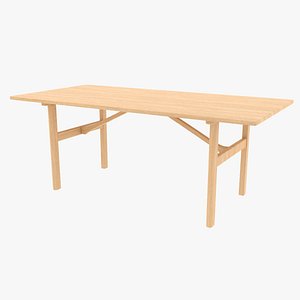 Stylised modern wooden table 3D model subdiv ready