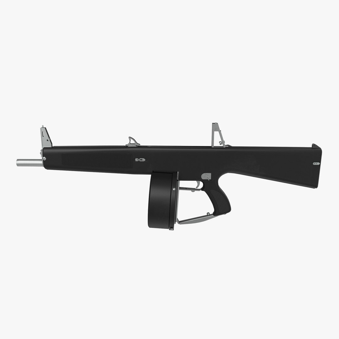 Auto Assault Shotgun AA-12 Round Drum Magazine 3D model preview