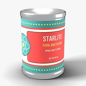 Retro Canned Food Tin with 1950s Atomic Label - Post Apocalyptic Prop