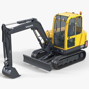 Volvo Compact Tracked Excavator EC50 3D
