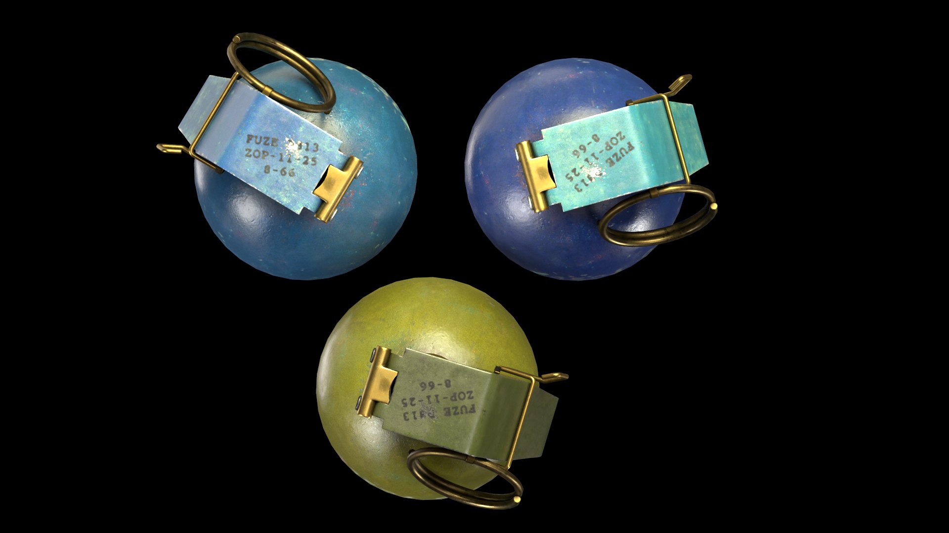 M67 Fragmentation Grenade PBR Game Ready 3D Model - TurboSquid 2189510