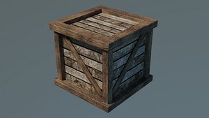 old wood box 3D