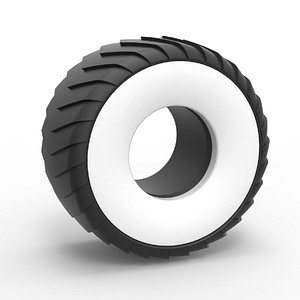 3D Diecast Pulling truck Whitewall tire 1 Scale 1 to 25 model