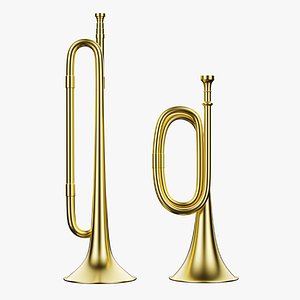3D 2 trumpet brass model