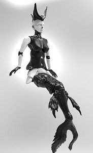3D mermaid doll print model