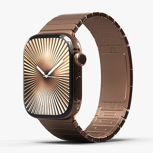 Apple Smartwatch 10 Gold Titanium Display On model