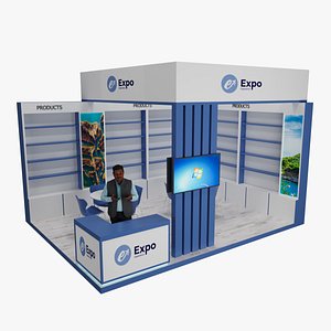 3D 4x5 meter booths for shelfs model