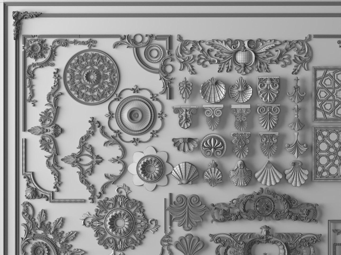 Ornate Classical White Plaster Ornaments Collection 3D Model 3D https://p.turbosquid.com/ts-thumb/Fy/X2Bgi4/JA/wire_003/jpg/1781665258/1920x1080/fit_q87/3301e284fc0da0f9407114d273045061784d4e37/wire_003.jpg
