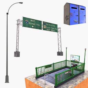 3D road objects sign 2 model