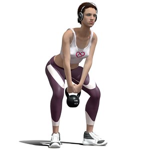 3D Rigged fitness girl