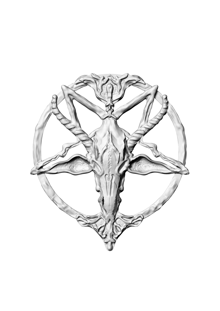 3d Pentagram With Skull Turbosquid 1846594