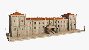 Ancient Roman Wall Building 3D model