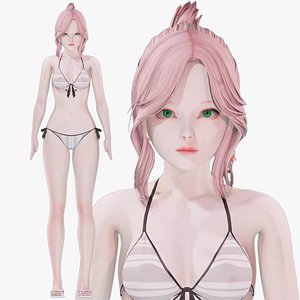 3D Bikini clothes 0027 - Rig - Unreal - Unity - Blender - Animated - Realistic Female Character