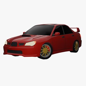 3D Stylized Lowpoly Subaru Impreza Wrx - Game Ready