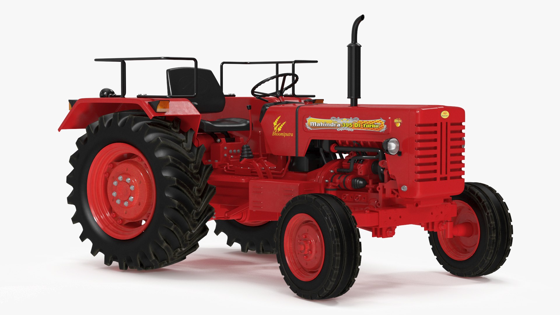 Mahindra 595DI Turbomax Tractor Rigged 3D model preview