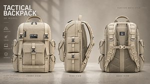 Realistic Tactical Backpack 3D Model