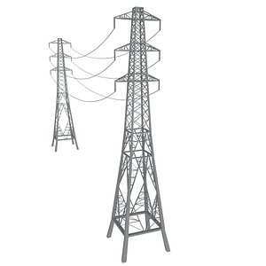 electric tower line 3d 3ds