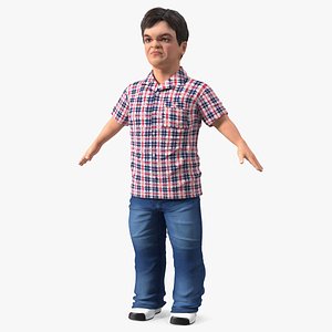 3D Dwarf Man Wearing Casual Clothes A-pose model