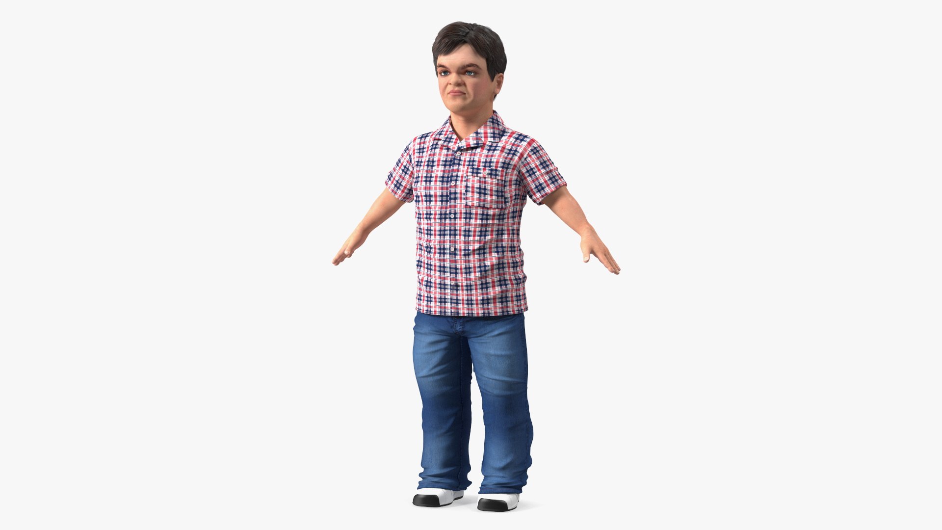 Dwarf Man Wearing Casual Clothes A-pose 3D model preview