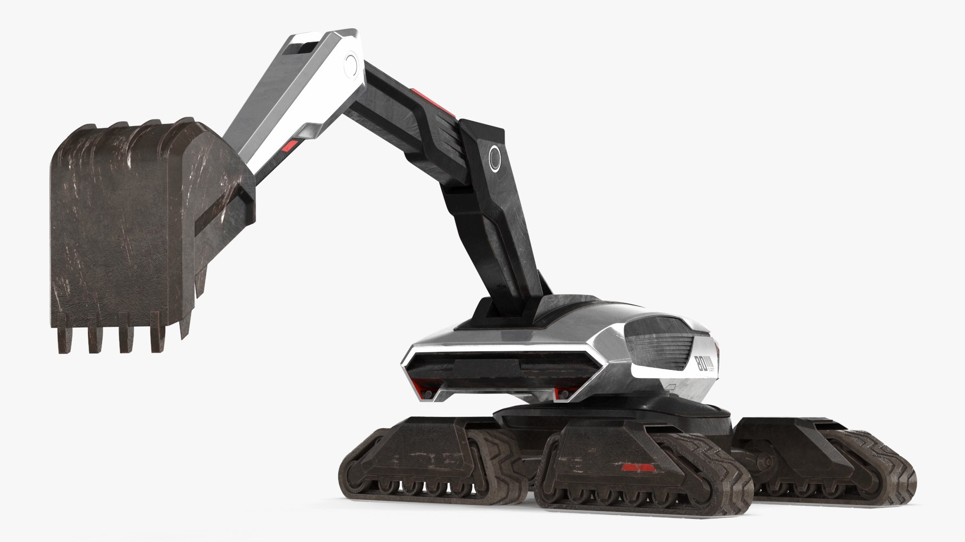 Excavator SciFi Concept Old Rigged 3D model preview
