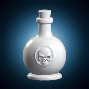 3D Skull Potion Bottle Fantasy Prop 3D Print Model model