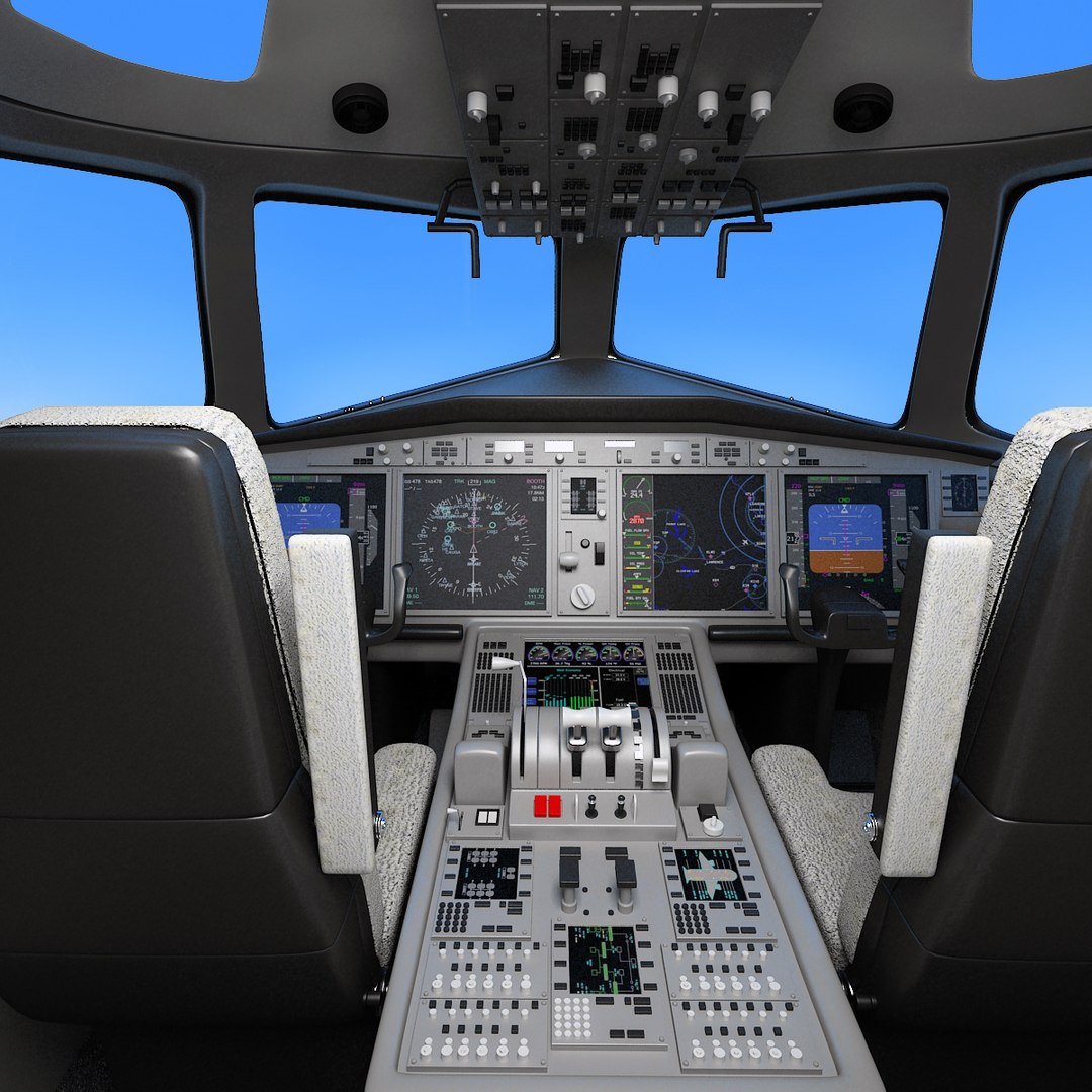 3d model aircraft cockpit scene