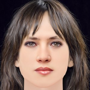 Sophie Marceau Head - No Hair - Low poly head for game model
