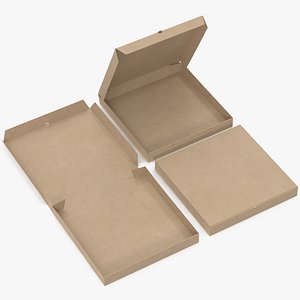 3D pizza boxes kraft paper model