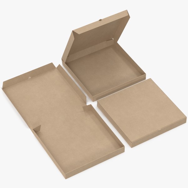 3D pizza boxes kraft paper model