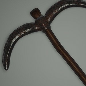 3D rusty pickaxe
