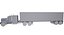 3D truck trailer w900 semi model
