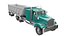 3D truck trailer w900 semi model