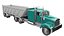 3D truck trailer w900 semi model