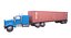 3D truck trailer w900 semi model