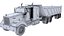 3D truck trailer w900 semi model