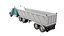 3D truck trailer w900 semi model
