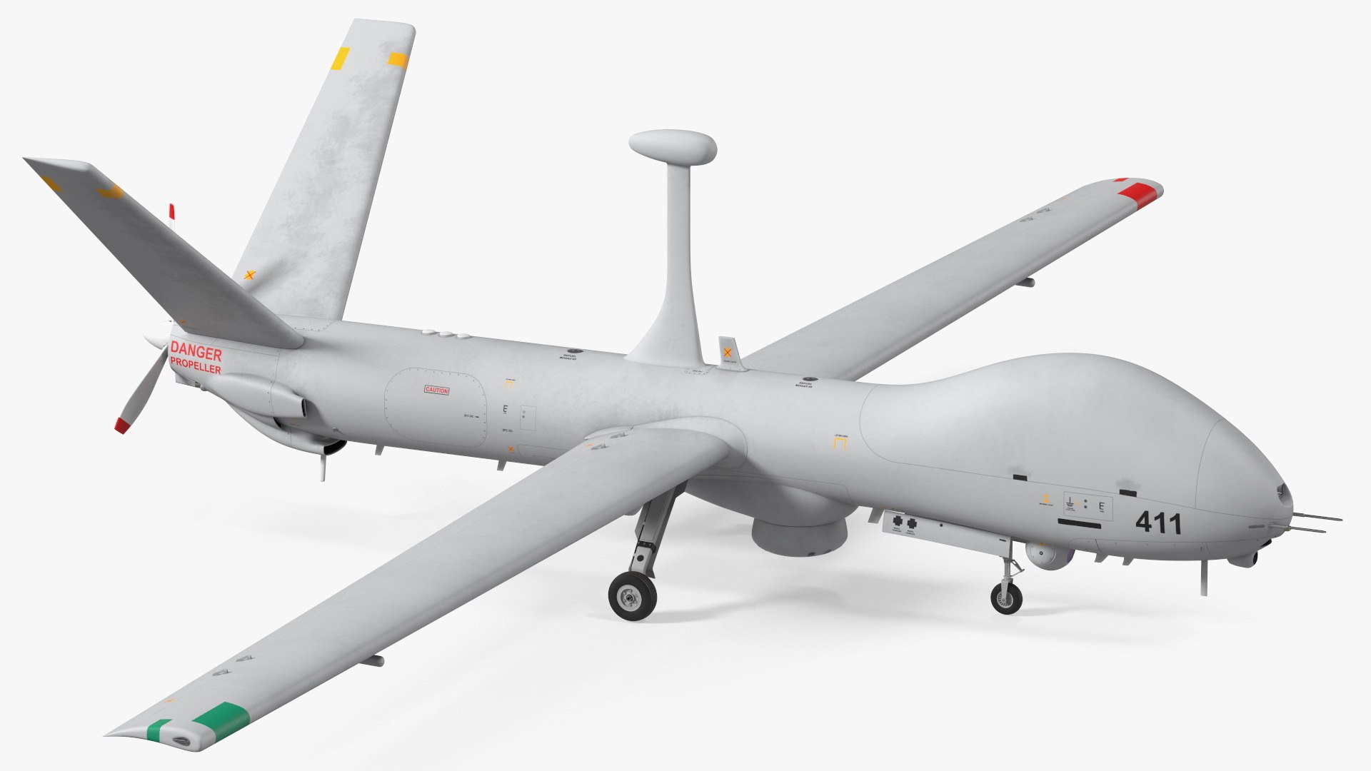 Elbit Hermes 900 UAV Rigged for Cinema 4D 3D model preview