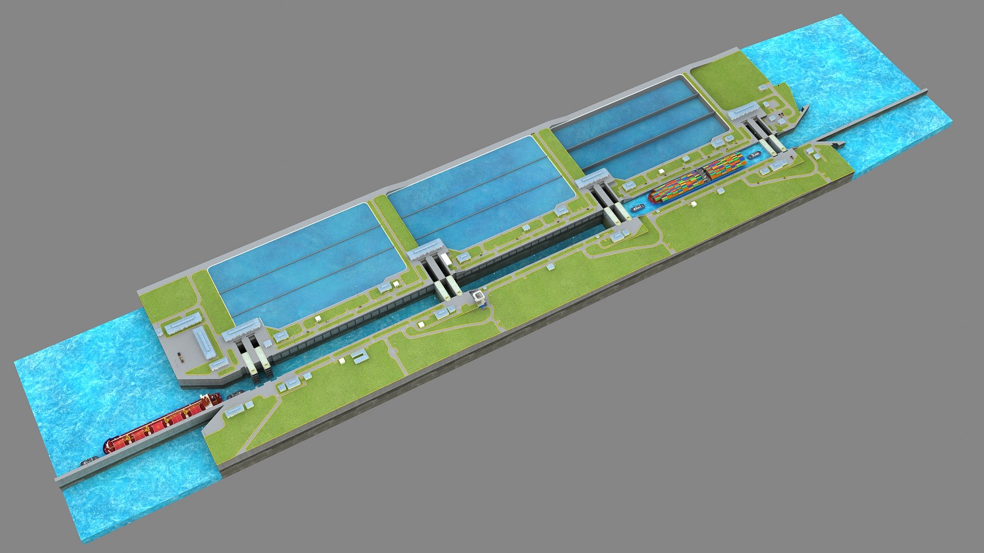 Cocoli Locks - Panama Canal 3D https://p.turbosquid.com/ts-thumb/Fz/jLJPQV/eC/cocoli_010013/jpg/1736937527/1920x1080/fit_q87/fdd47f99caff9c4f7c7b46cf23825607d9530445/cocoli_010013.jpg