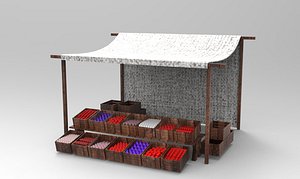 market stall Low-poly